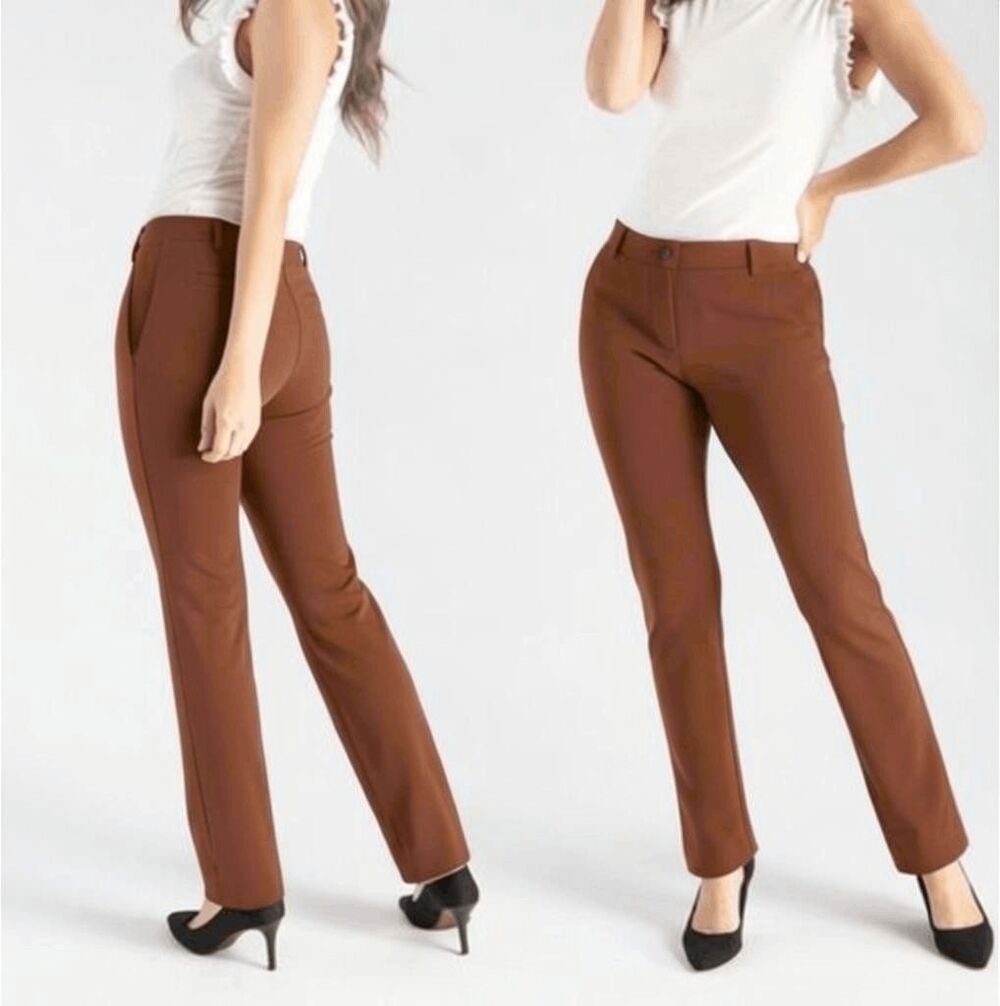 New Betabrand Dutch Twill Straight Two Pocket Dress Pant Yoga Pants Large Long T